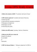 Study guide-DPS Questions 2023 - 2024 With Verified Answers