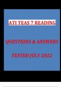 ATI TEAS 7 Reading Questions & Answers from Real Test 2023