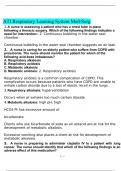 ATI learning system Respiratory Questions and Answers 100% Correct