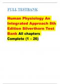  Human Physiology An Integrated Approach 8th Edition Silverthorn Test Bank All chapters Complete