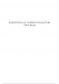 TEST BANK FOR ESSENTIALS OF NURSING RESEARCH