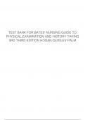 TEST BANK FOR BATES' NURSING GUIDE TO PHYSICAL EXAMINATION AND HISTORY TAKING 3RD THIRD EDITION BY HOGAN-QUIGLEY PALM