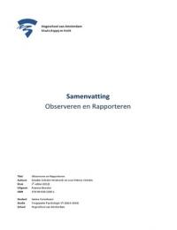 Samenvatting - Observeren en Rapporteren - Celestin-Westreich