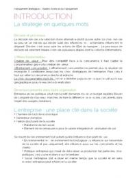 Management Stratégique - Introduction