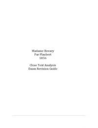 Madame Bovary Close Text Analysis