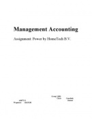 Management Accounting case HomeTech BV