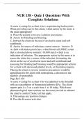 NUR 138 - Quiz 1 Questions With Complete Solutions