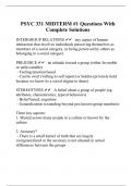PSYC 331 MIDTERM #1 Questions With Complete Solutions