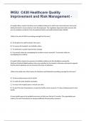WGU  C430 Healthcare Quality Improvement and Risk Management  exam 2023 with 100&percnt; correct answers