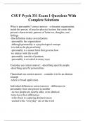 CSUF Psych 331 Exam 1 Questions With Complete Solutions