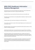 WGU D033 Healthcare Information Systems Management  exam 2023 with 100% correct answers