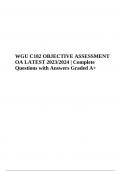 WGU C182 OBJECTIVE ASSESSMENT (OA) LATEST 2023/2024 | Complete Questions with Answers Graded A+