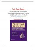 Nursing Research Generating and Assessing Evidence for Nursing Practice 11th Edition Polit Beck Test Bank.