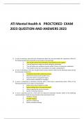  ATI Mental Health A   PROCTORED  EXAM 2023 QUESTION AND ANSWERS 2023  