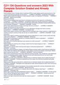 C211 OA Questions and answers 2023 With Complete Solution Graded and Already Passed&period;