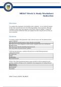 NR 567 Week 5 Study Worksheet Endocrine Chamberlain