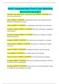 Oral Communication Final Exam Questions Answered correctly&excl;&excl;