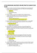ATI RN MEDSURG 2022&sol;2023 ONLINE PRACTICE EXAM-STUDY GUIDE