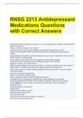 RNSG 2213 Antidepressant Medications Questions with Correct Answers 