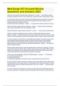 Med-Surge ATI Focused Review Questions and Answers 2023