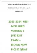 2023-2024  HESI MED SURG VERSION 1 (V1) EXIT EXAM – BRAND NEW PICS & Q&AS GRADED (A+) 