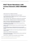 CALT Exam Questions with  correct Answers 2023 GRADED  A