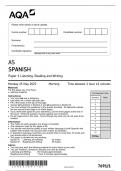 AQA AS Spanish Paper 1 Listening, Reading and Writing - Question Paper 2023