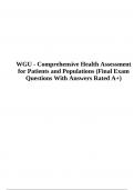 WGU - Comprehensive Health Assessment Final Exam Questions With Verified Answers 2023/2024 (Rated A+)