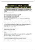 Emergency Nursing Practice Questions with explanations 2023