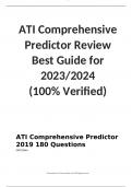 ATI Comprehensive Predictor Exit Exam  Review Best Guide for 2023/2024  (100% Verified)