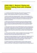CEBS GBA 2 - Module 2 Rating and Premium Setting Exam with complete solutions