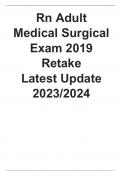 Rn Adult Medical Surgical Exam 2019 Retake  Latest Update 2023/2024