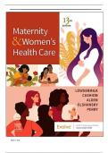 Maternity and Womens Health Care 13th Edition Lowdermilk Test Bank | Complete Guide A+