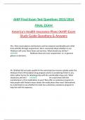 AHIP Final Exam Test Questions 2023/2024  FINAL EXAM  America's Health Insurance Plans (AHIP) Exam Study Guide Questions & Answers