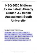 NSG 6020 Midterm Exam Latest AlreadyGraded A Health Assessment SouthUniversity