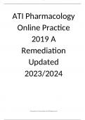 ATI Pharmacology Online Practice 2019 A Remediation Updated 2023&sol;2024