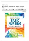 Test Bank - Basic Nursing-Thinking, Doing, and Caring, 3rd Edition (Treas, 2022), Chapter 1-41 | All Chapters