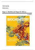 Test Bank - Biochemistry, 1st Edition (Miesfeld, 2018), Chapter 1-23 | All Chapters