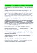 Plumbing Course Final Exam Graded A&plus;
