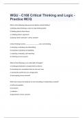  WGU - C168 Critical Thinking and Logic - Practice MCQ exam 2023 with 100&percnt; correct answers
