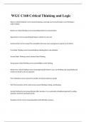 WGU C168 Critical Thinking and Logic  EXAM  2023 with 100&percnt; correct answers