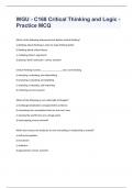 WGU - C168 Critical Thinking and Logic - Practice MCQ exam 2023 with 100&percnt; correct answers
