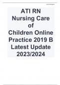 RN ATI  Nursing Care  of  Children Online Practice 2019 B Latest Update 2023/2024