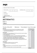 aqa AS MATHEMATICS Paper 1 &lpar;7356&sol;1&rpar; May 2023 Question Paper