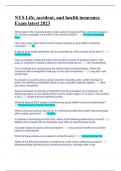 NYS Life&comma; accident&comma; and health insurance Exam latest 2023