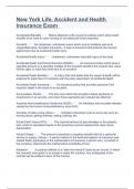 New York Life&comma; Accident and Health Insurance Exam