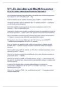 NY Life&comma; Accident and Health Insurance Practice state exam questions and Answers&period;
