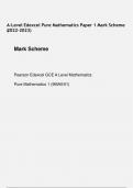 A-Level Edexcel Pure Mathematics Paper 1 Mark Scheme (2022-2023)