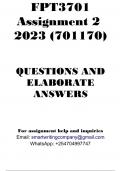 FPT3701 Assignment 2  2023 (701170) (COMPLETE ANSWERS)