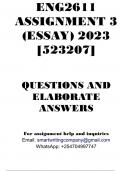 ENG2611 Assignment 3 (Essay) Answers 2023 (Answered)